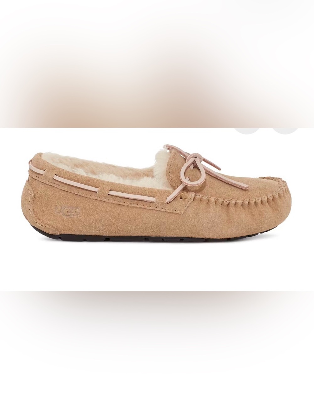 UGG Women's Sand/light pink Dakota Tabasco moccasins. new with box